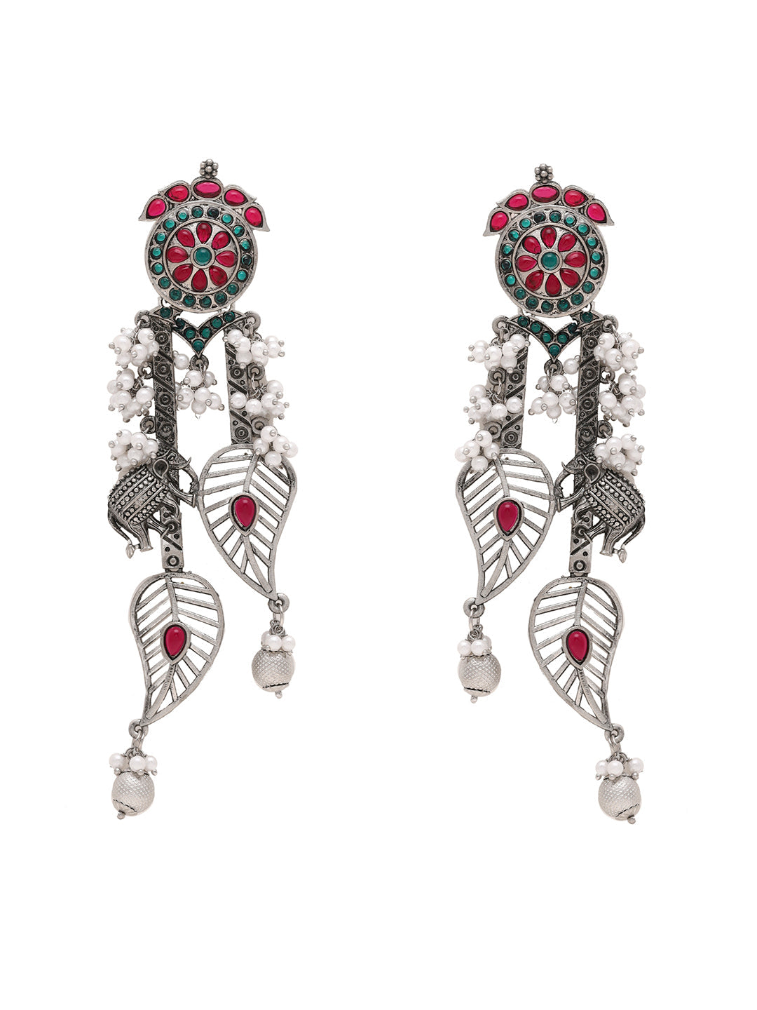 Priyaasi Sterling Silver Oxidized Drop Earrings
