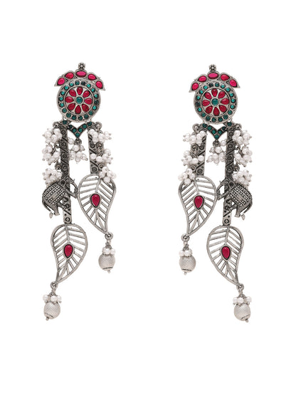 Priyaasi Sterling Silver Oxidized Drop Earrings