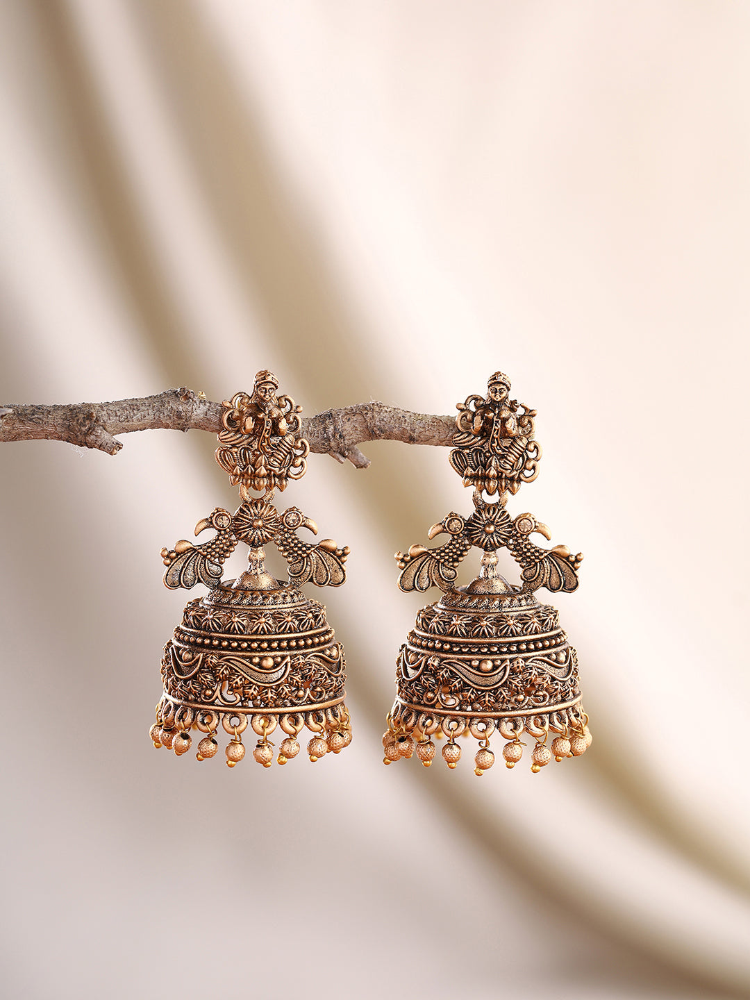 Priyaasi Matte Gold Plated Jhumkas