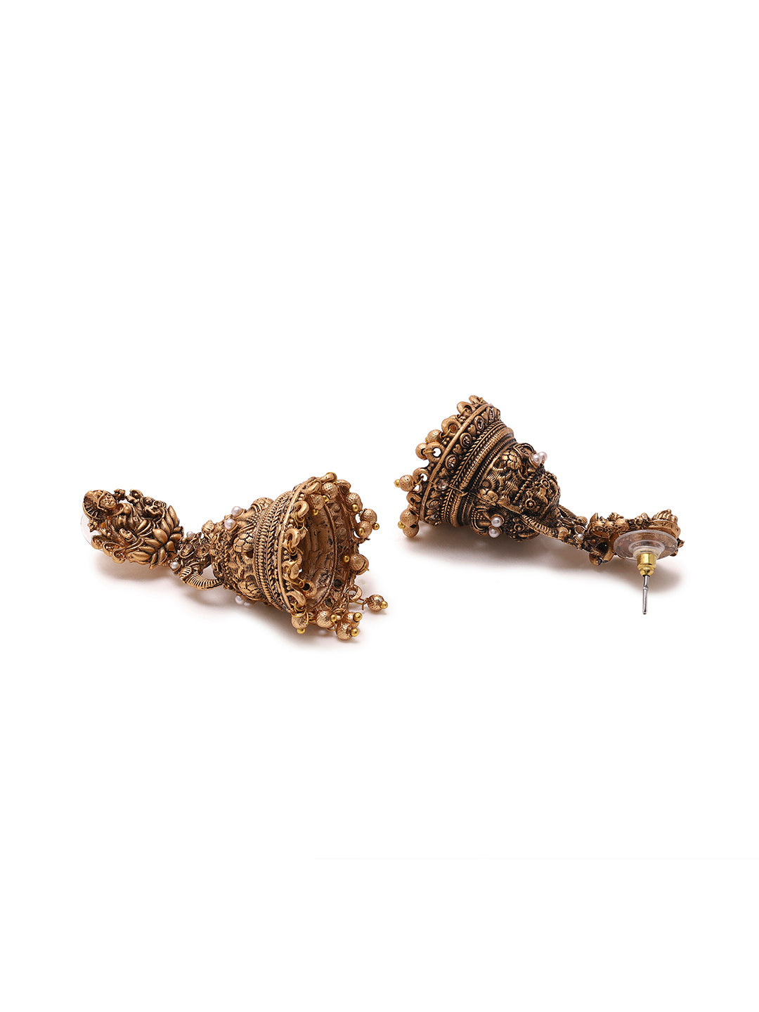 Priyaasi Plain Gold Plated Temple Earrings