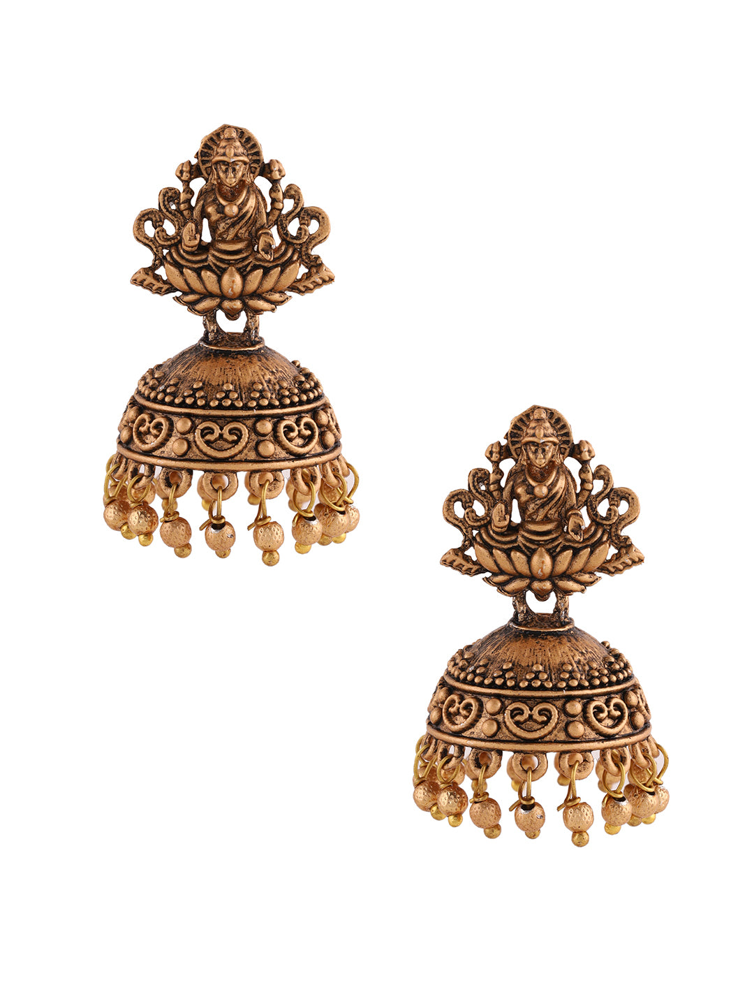 Priyaasi Temple Gold Plated Jhumkas