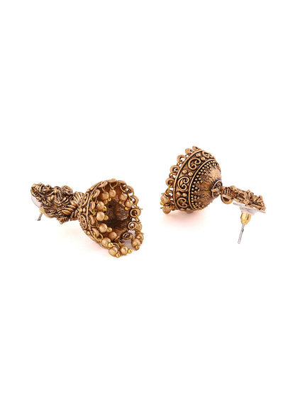 Priyaasi Temple Gold Plated Jhumkas