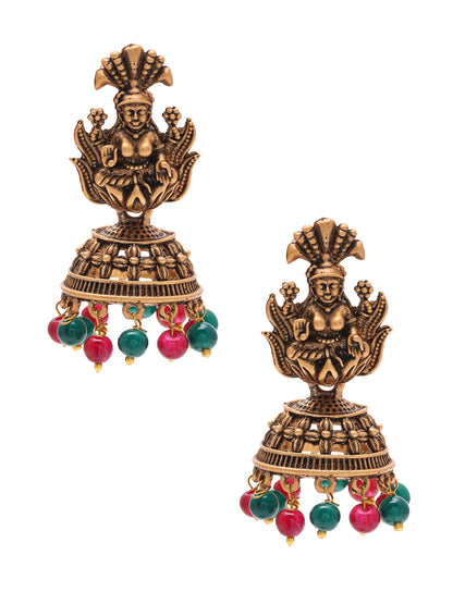 Priyaasi Temple Gold Plated Jhumkas