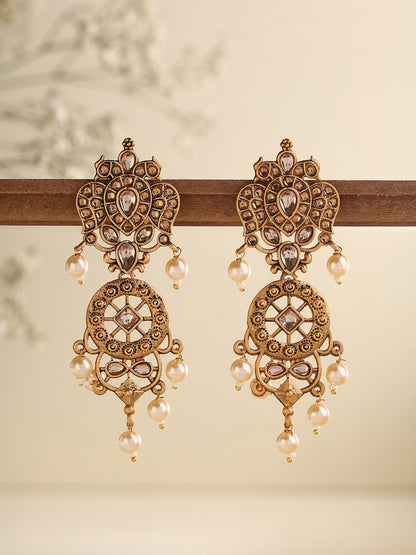 Priyaasi Pearl and Kundan Combo Earrings