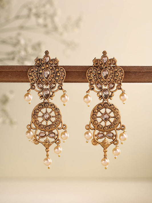 Priyaasi Pearl and Kundan Combo Earrings