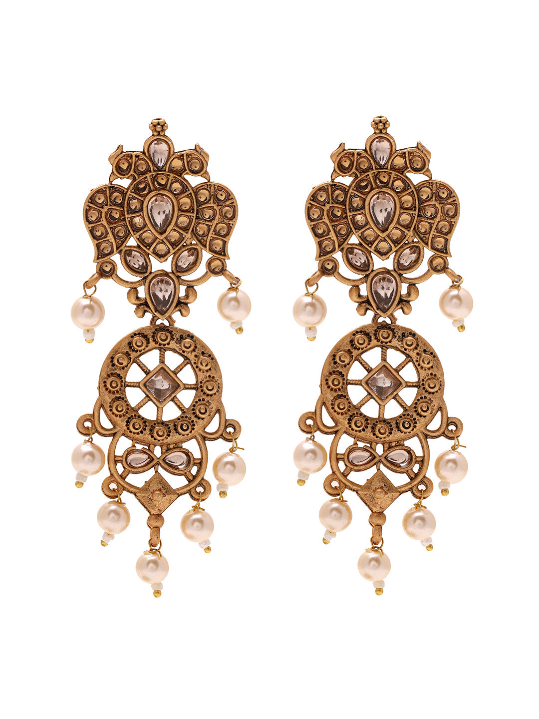 Priyaasi Pearl and Kundan Combo Earrings