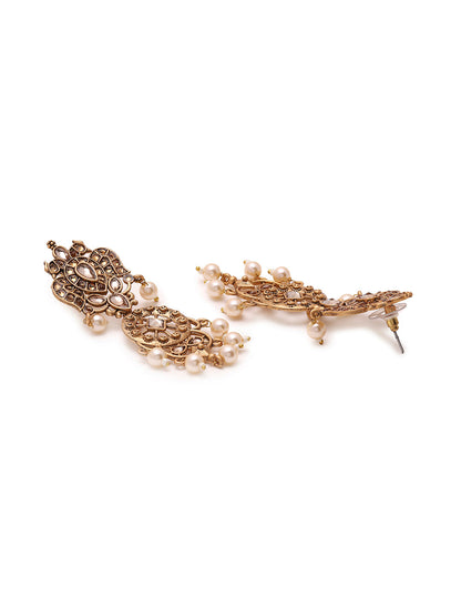 Priyaasi Pearl and Kundan Combo Earrings