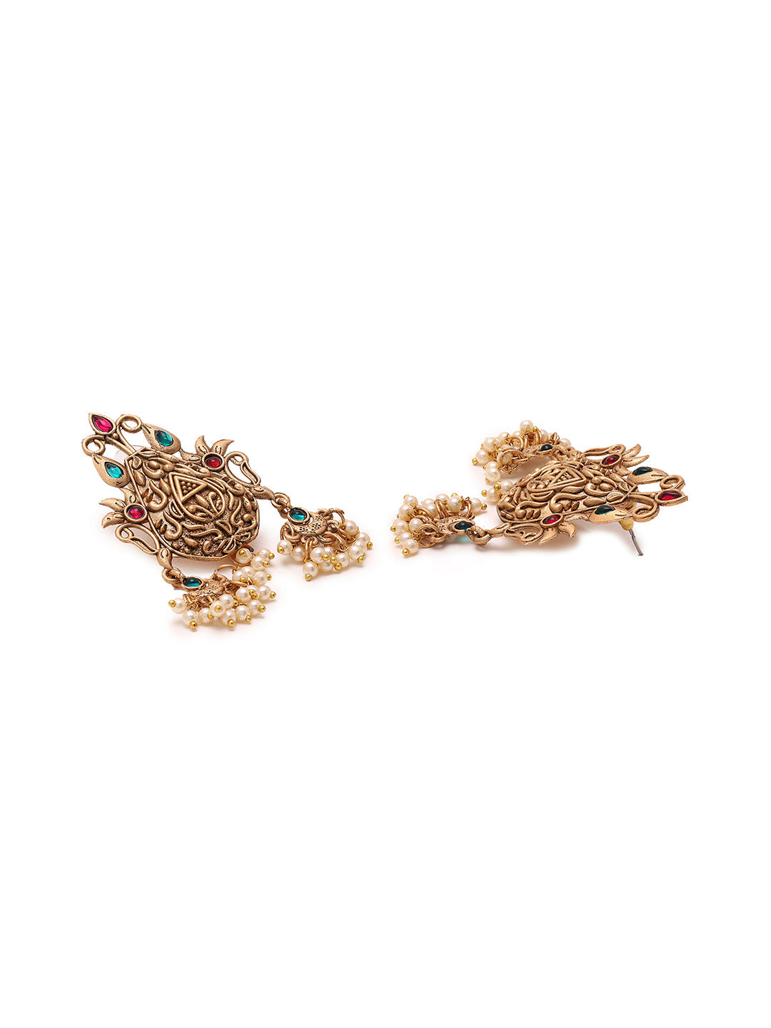 Priyaasi Gold Plated Temple Style Earrings