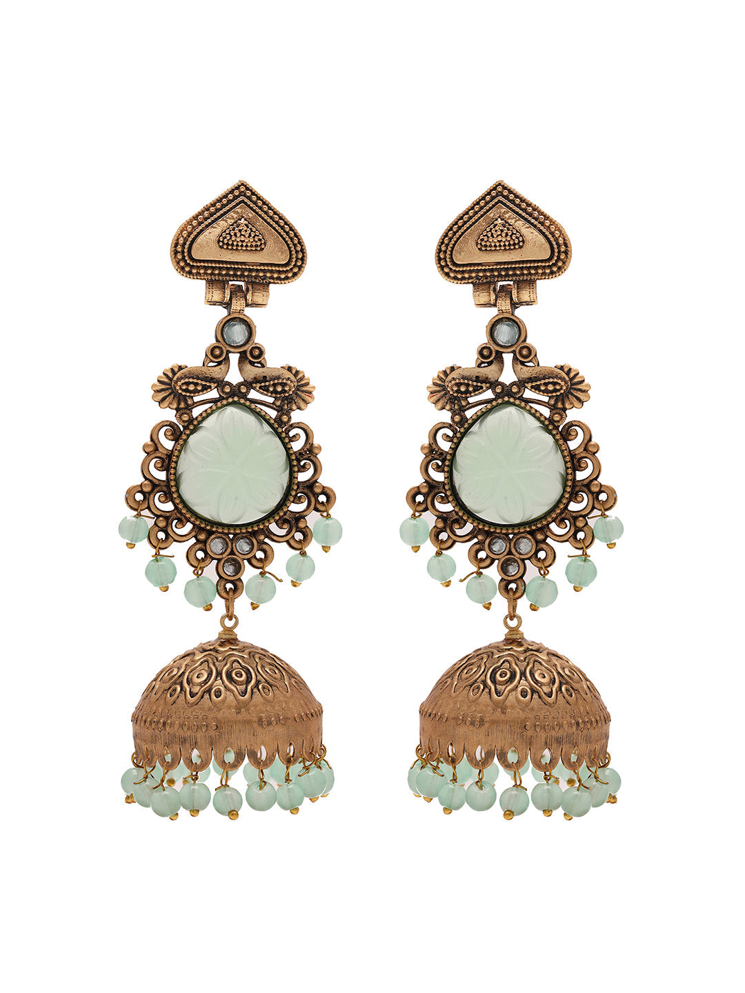 Priyaasi Blue Stoned Jhumkas