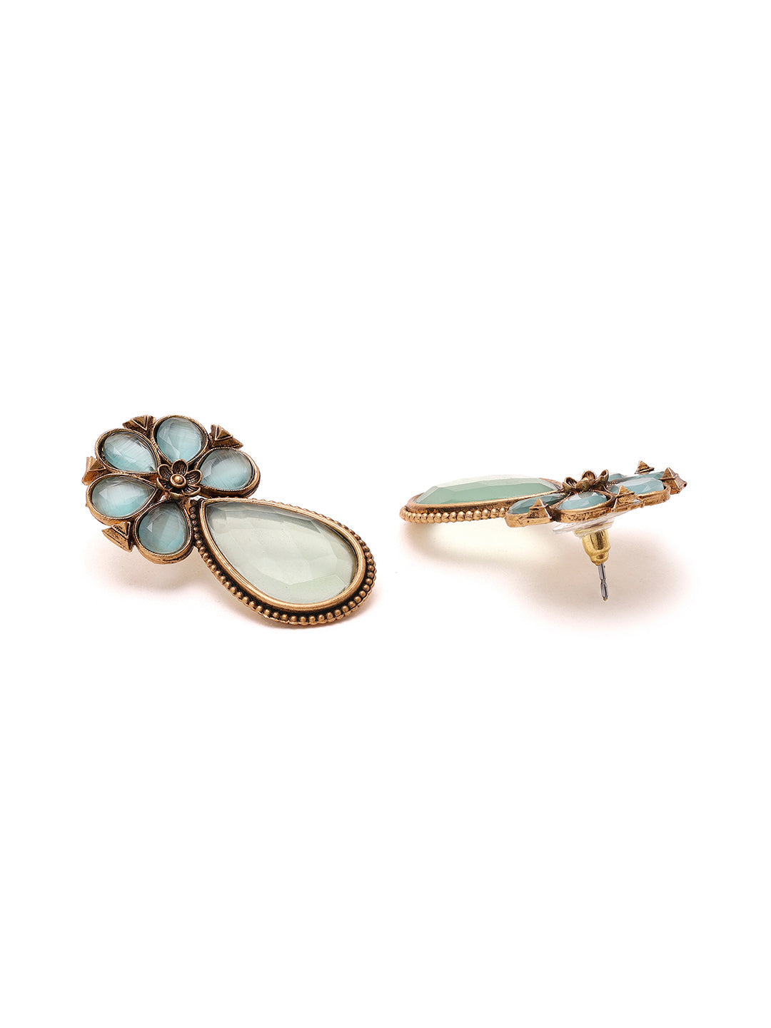 Priyaasi Floral Blue Drop Earrings