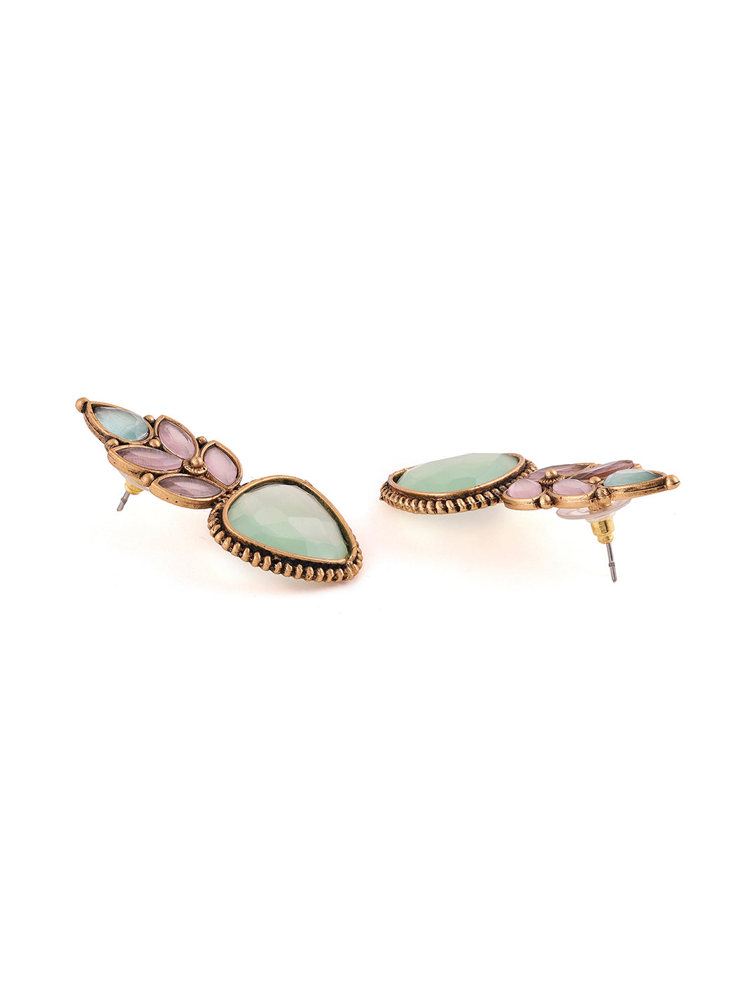 Priyaasi Blue and Pink Drop Earrings