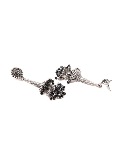 Priyaasi Radiant Tribal Silver Plated Drop Earrings