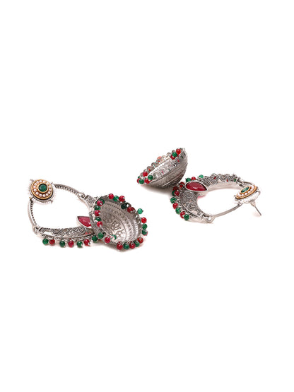 Priyaasi Chandbali Pink Stoned Earrings