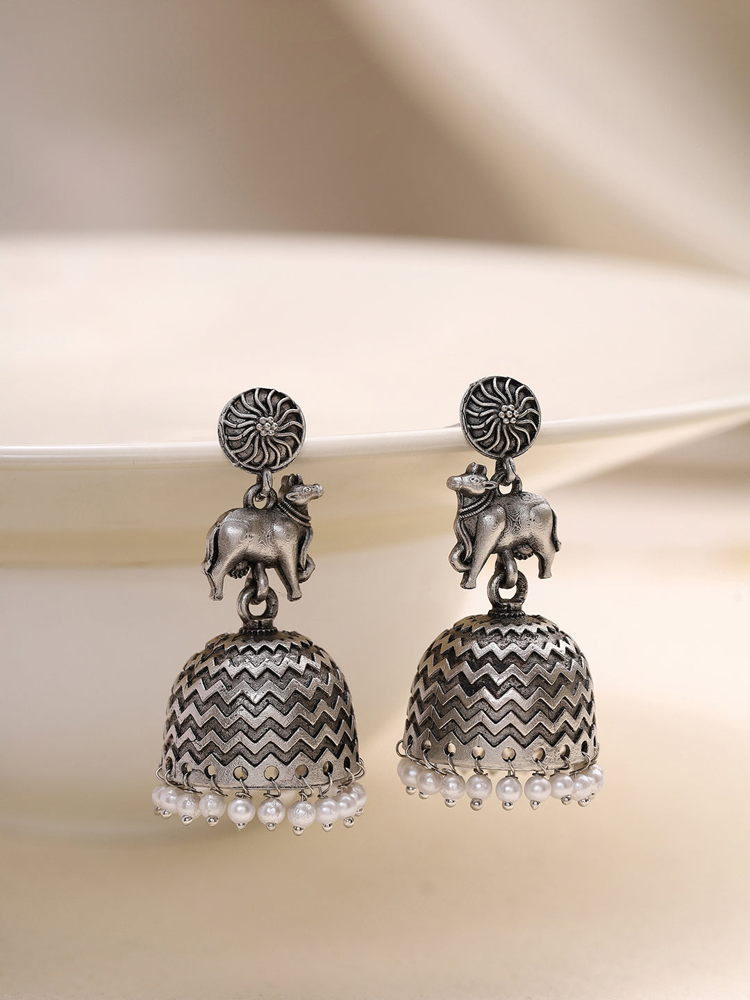 Priyaasi Majestic Charm of Elephant-Inspired Jhumkas