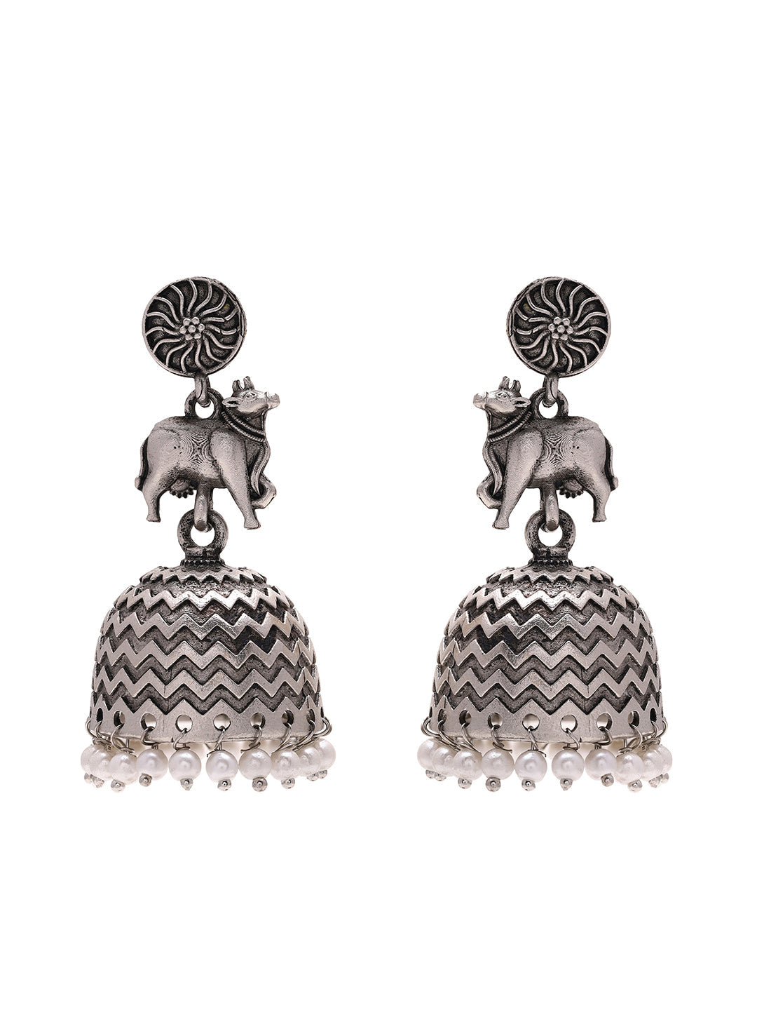 Priyaasi Majestic Charm of Elephant-Inspired Jhumkas