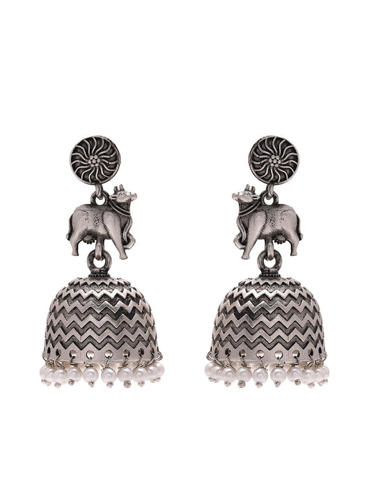 Priyaasi Majestic Charm of Elephant-Inspired Jhumkas