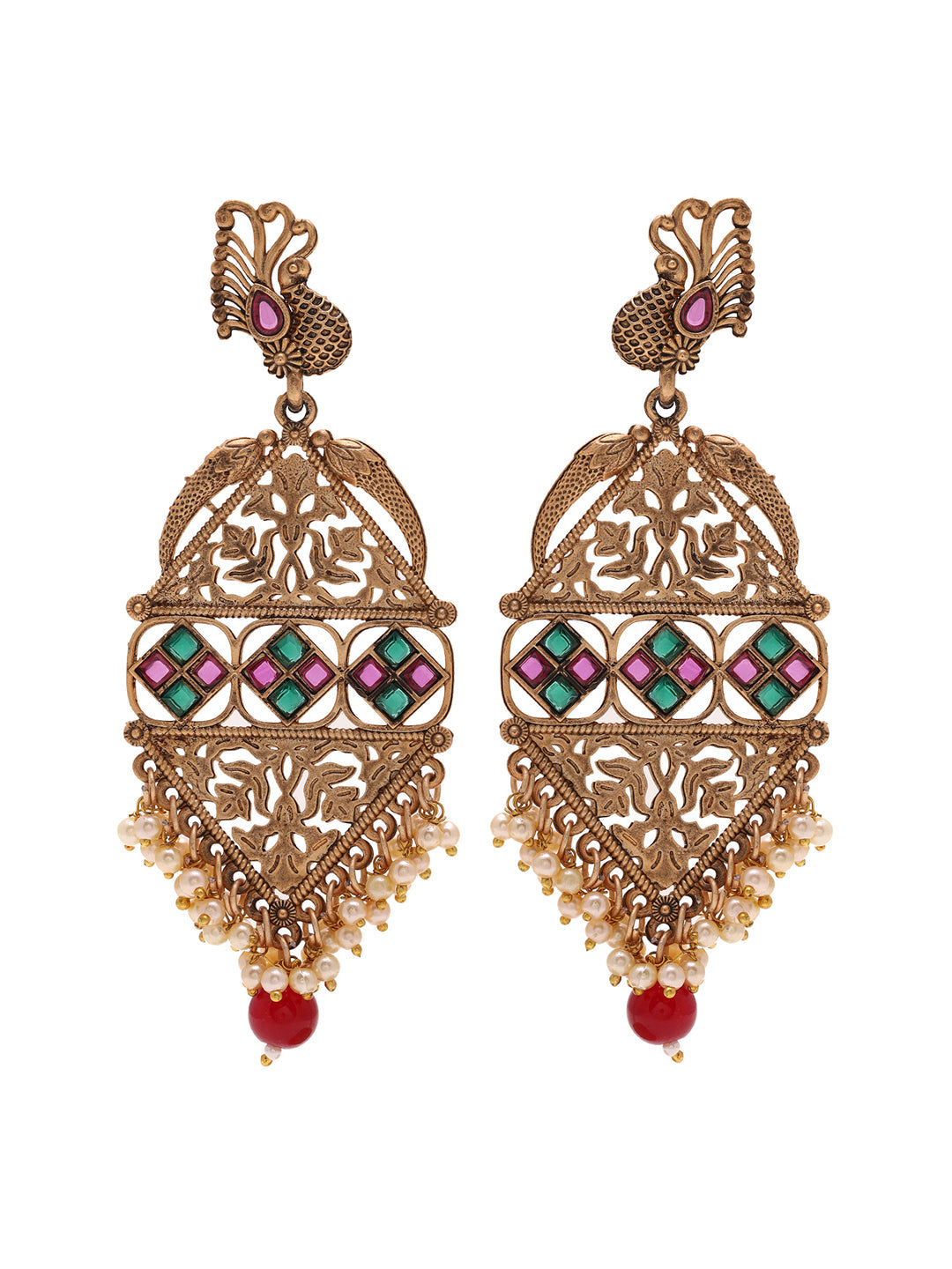 Priyaasi Gold Plated Peacock Earrings