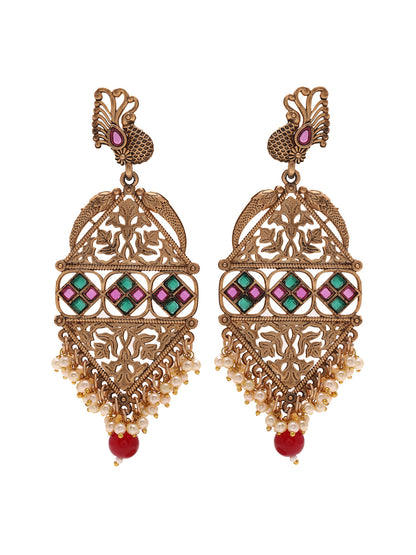 Priyaasi Gold Plated Peacock Earrings