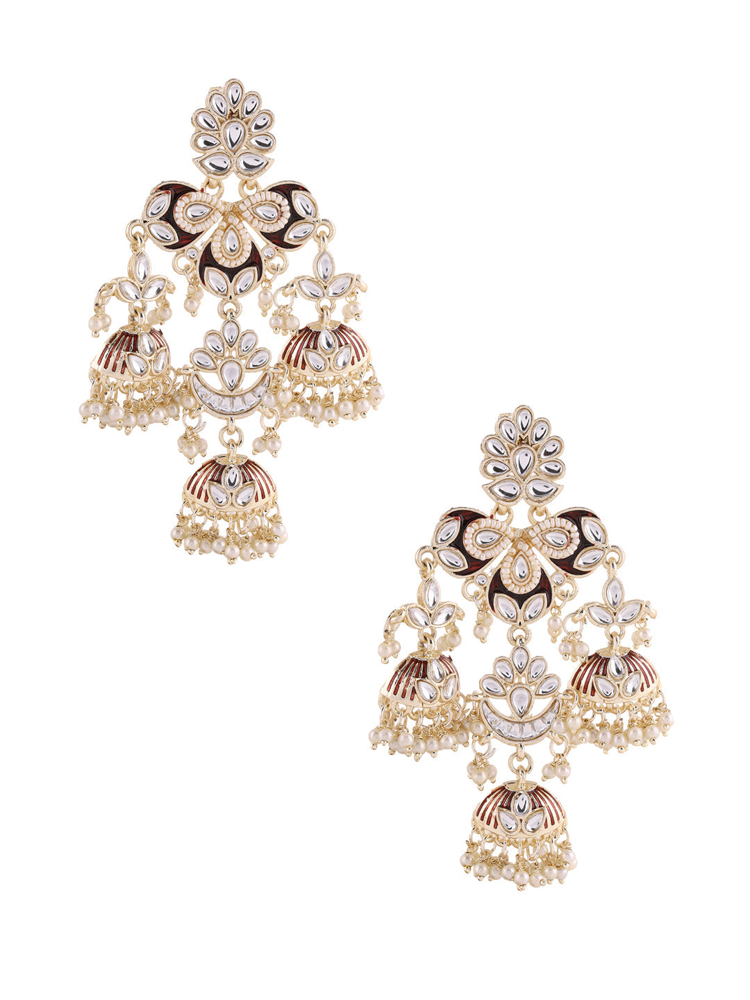 Priyaasi Marron Kundan Jhumkas
