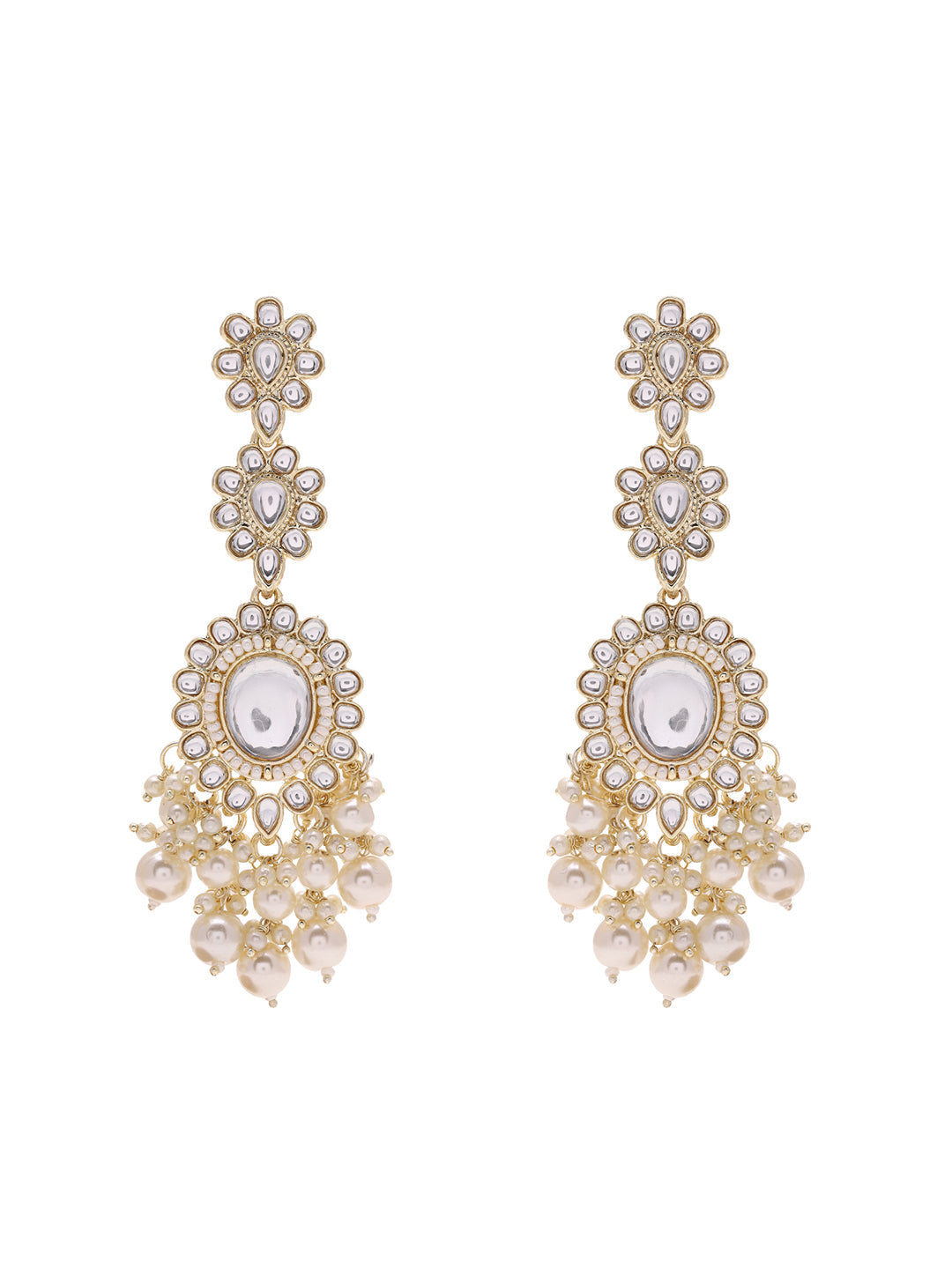 Priyaasi Pearl and Kundan Drop Earrings