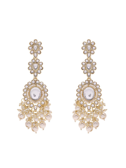 Priyaasi Pearl and Kundan Drop Earrings