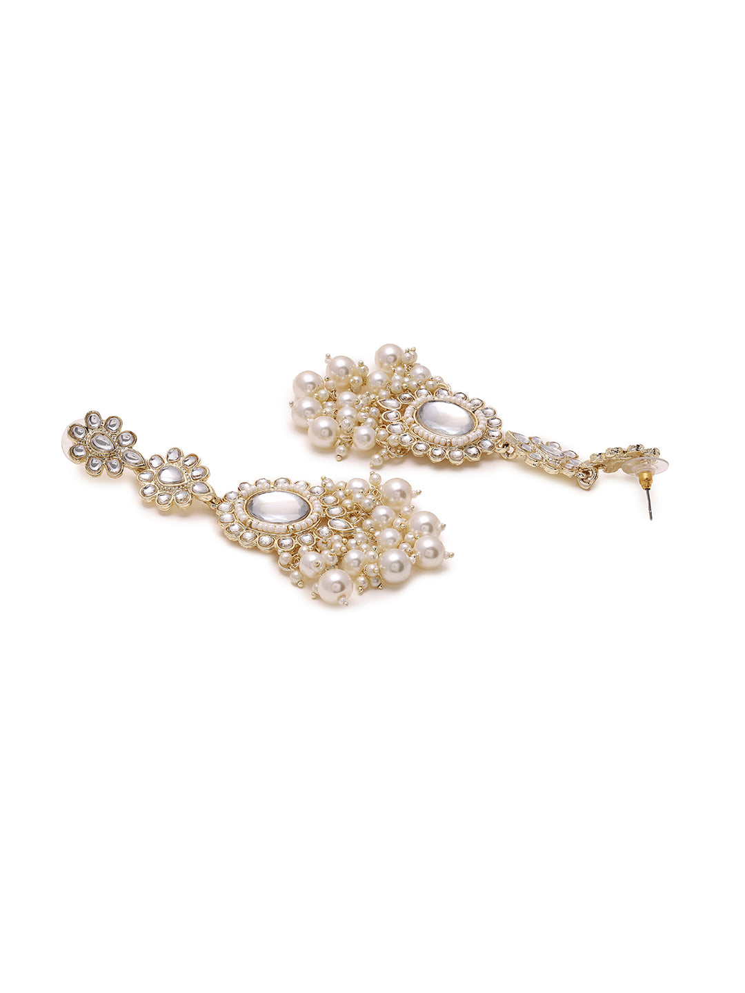 Priyaasi Pearl and Kundan Drop Earrings