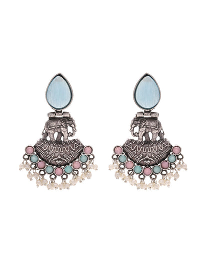 Priyaasi Opulent Green Stone Jhumkas