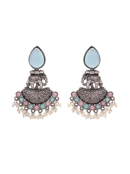 Priyaasi Opulent Green Stone Jhumkas