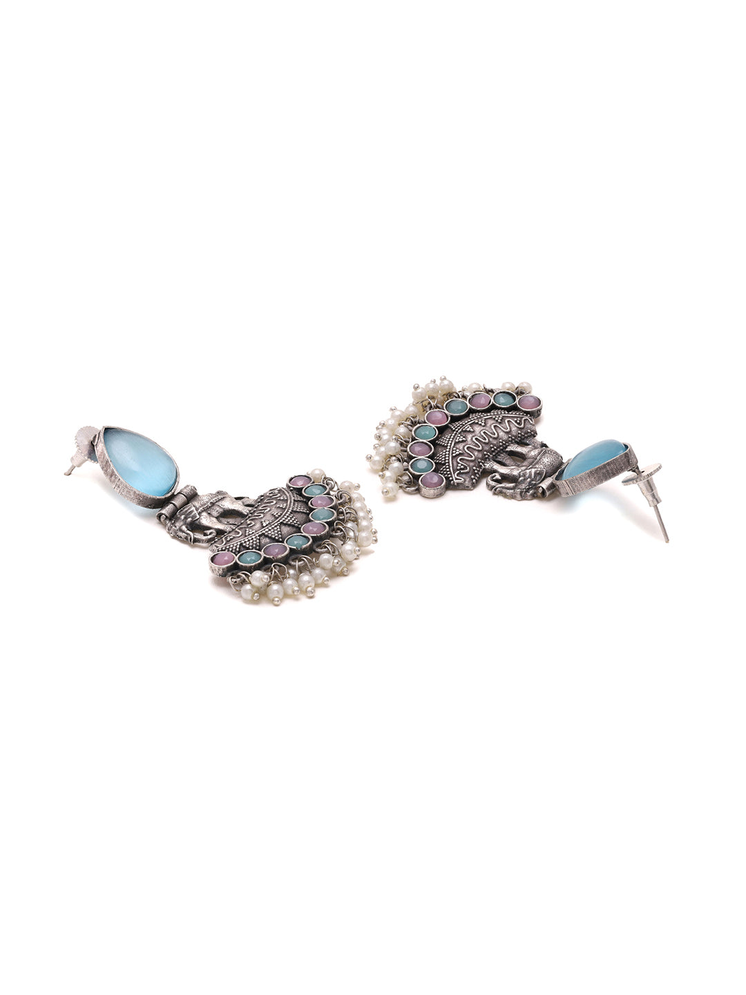 Priyaasi Opulent Green Stone Jhumkas