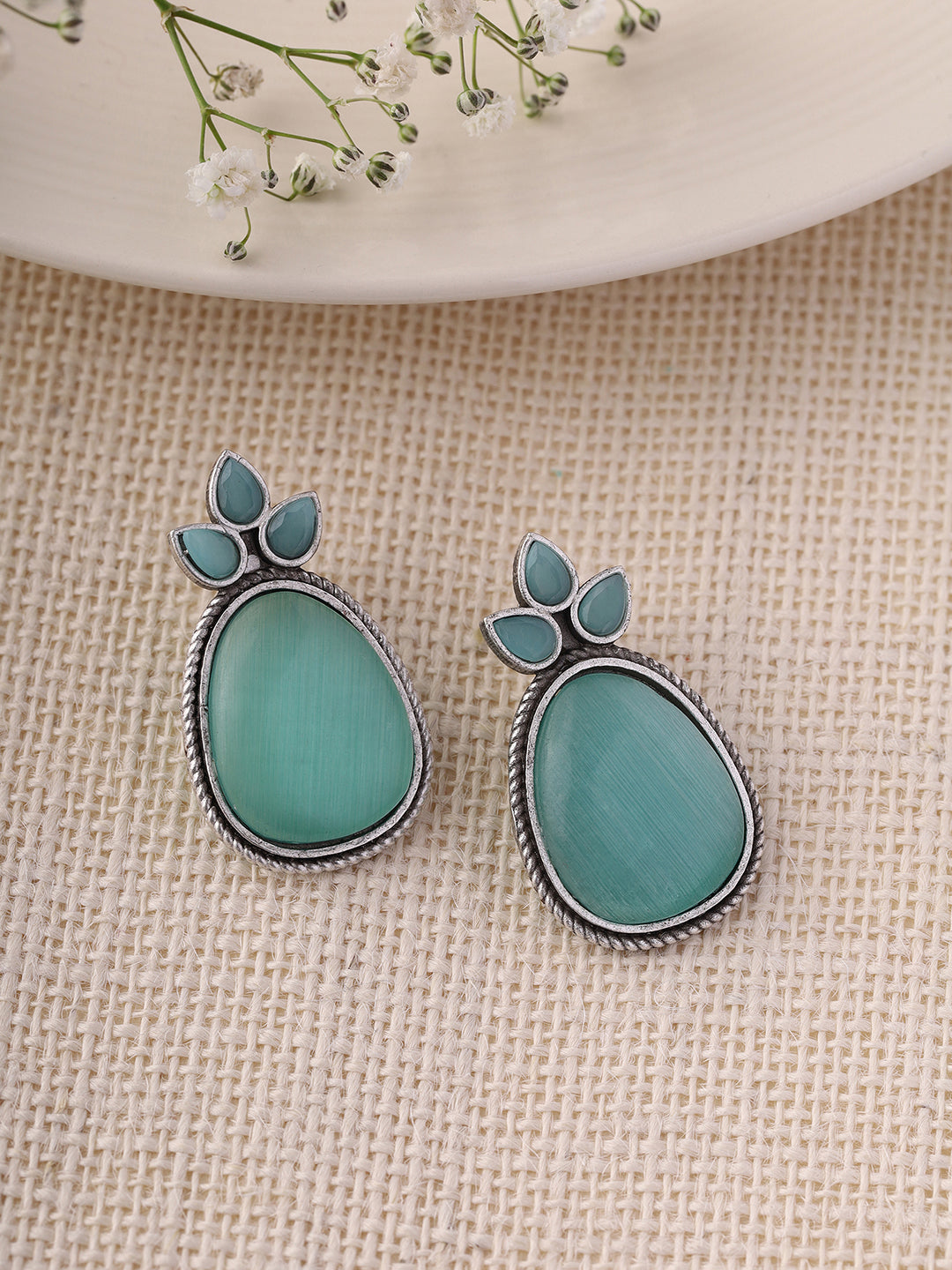 Priyaasi Green Drop Earrings