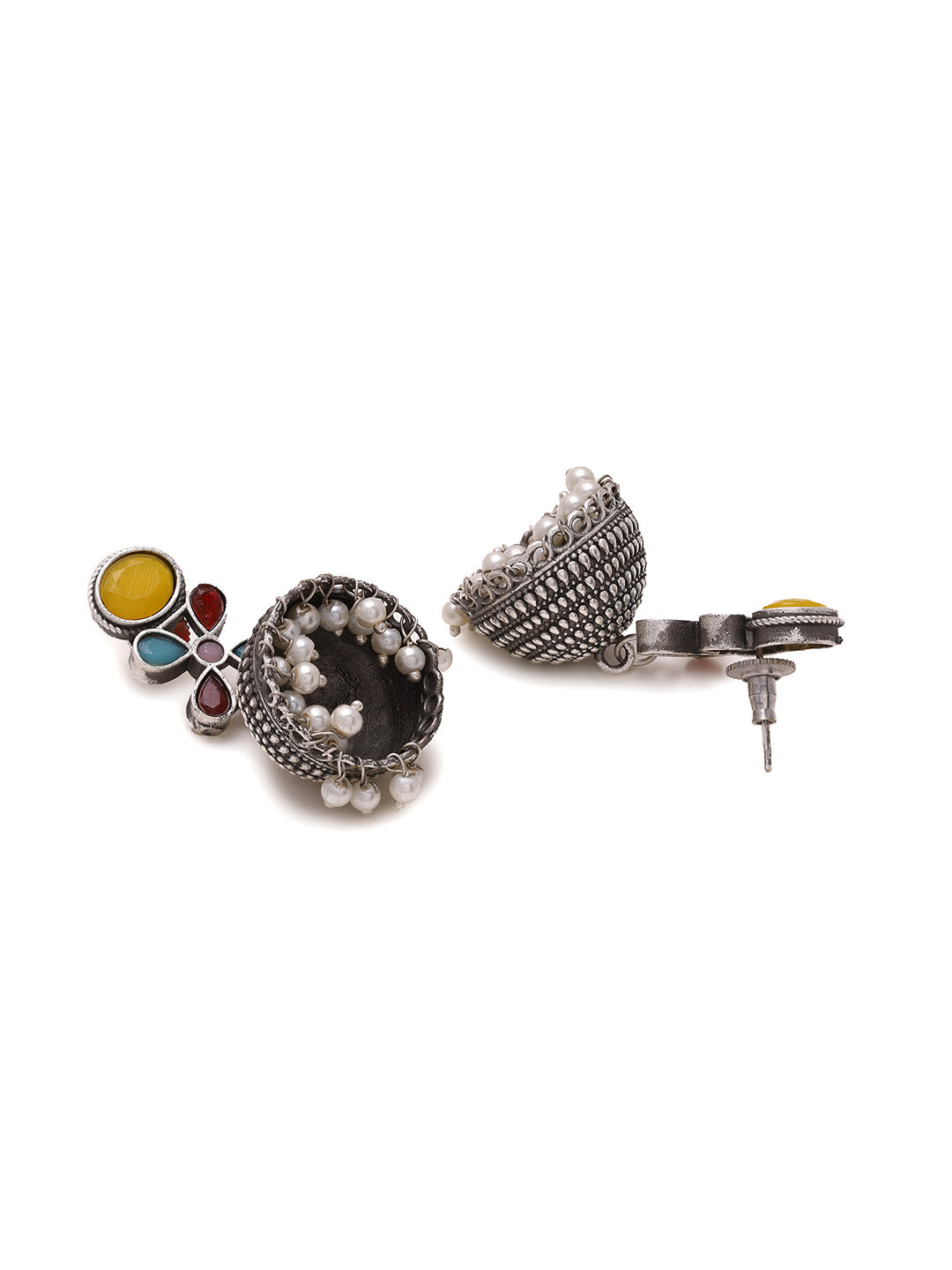 Priyaasi Yellow Floral Jhumkas