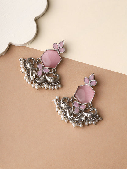 Priyaasi Pink Peakcock Earrings