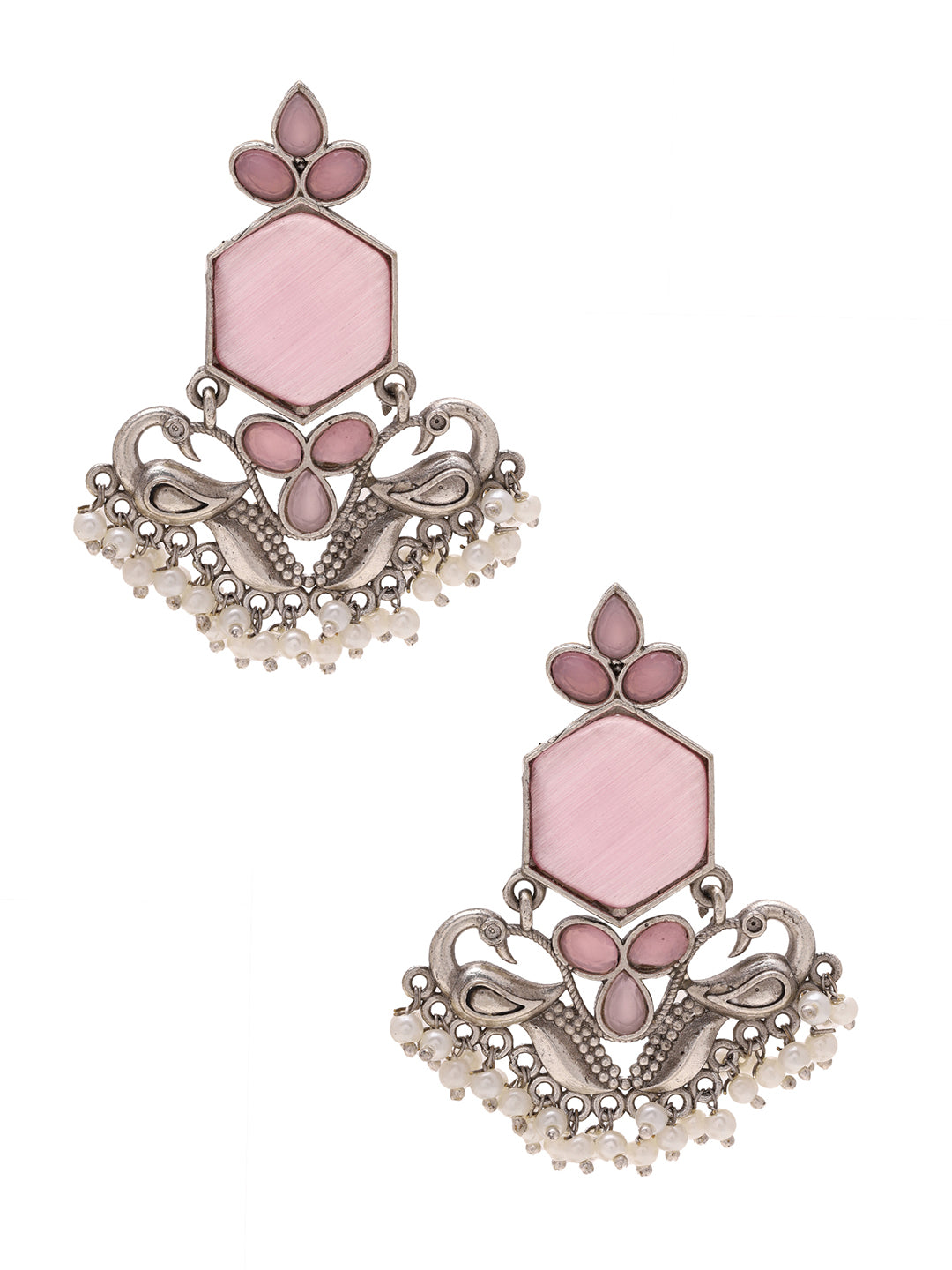 Priyaasi Pink Peakcock Earrings