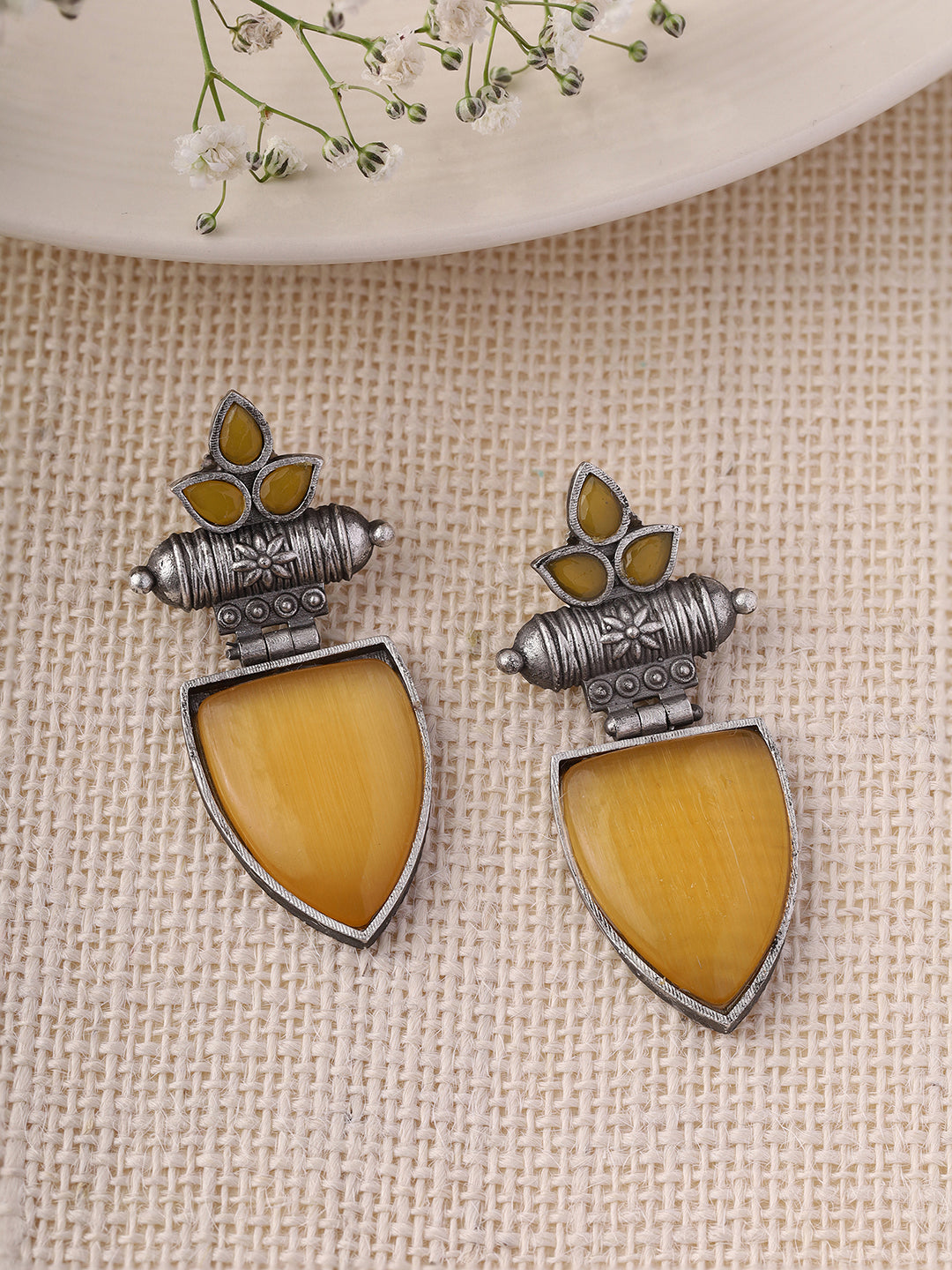Priyaasi Plain Yellow Earrings