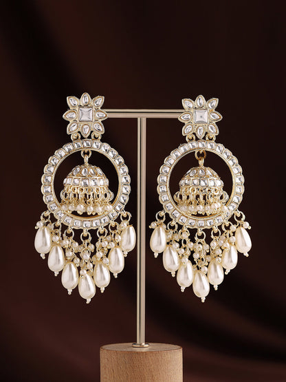 Priyaasi Pearl and Gold Plated Chandbalis
