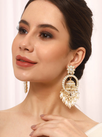 Priyaasi Pearl and Gold Plated Chandbalis