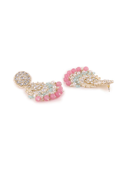 Priyaasi Floral and Kundan Style Earrings