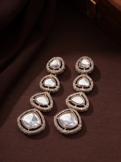 Priyaasi Drop Gold Plated Kundan Earrings