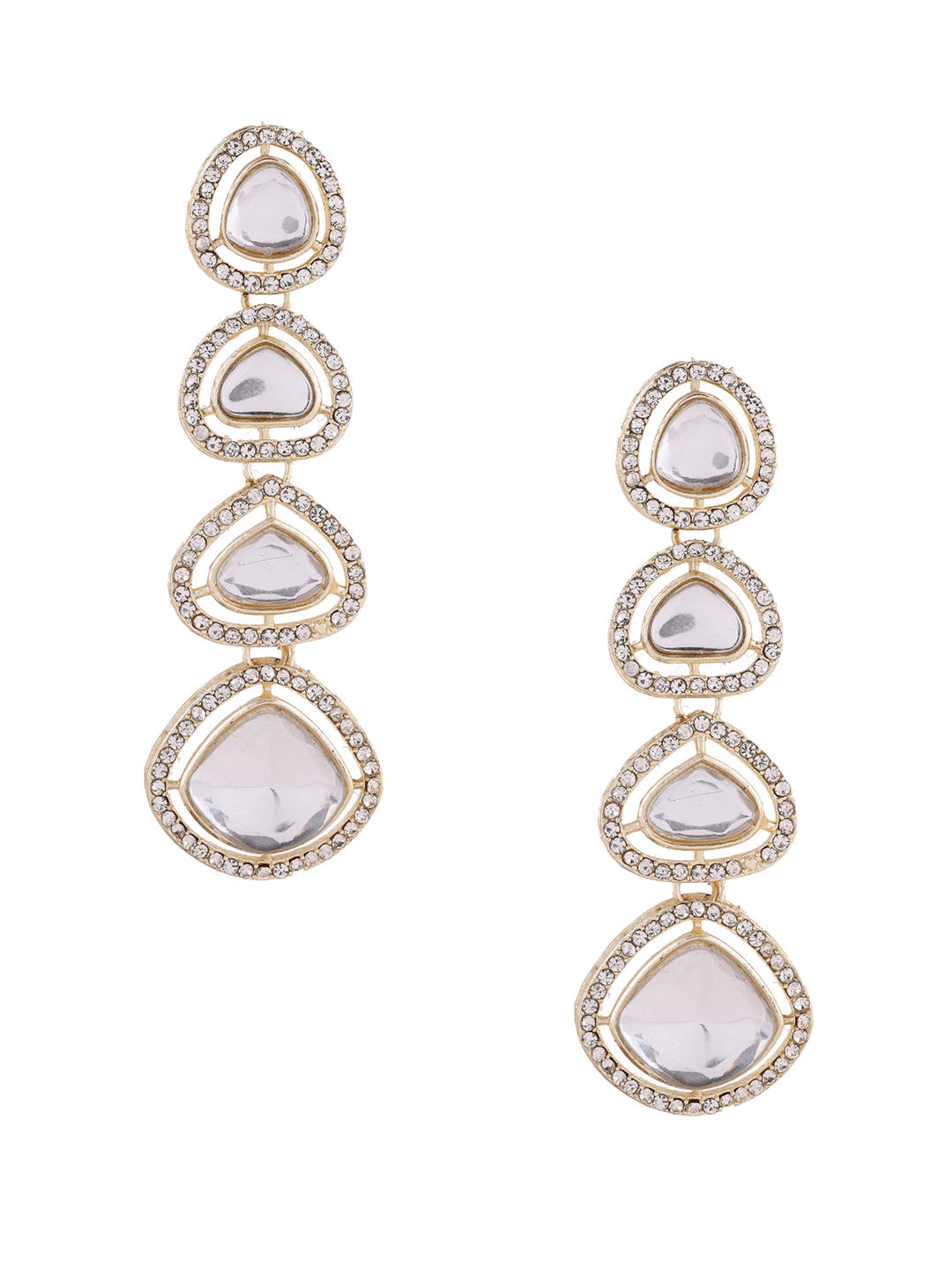 Priyaasi Drop Gold Plated Kundan Earrings