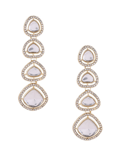 Priyaasi Drop Gold Plated Kundan Earrings