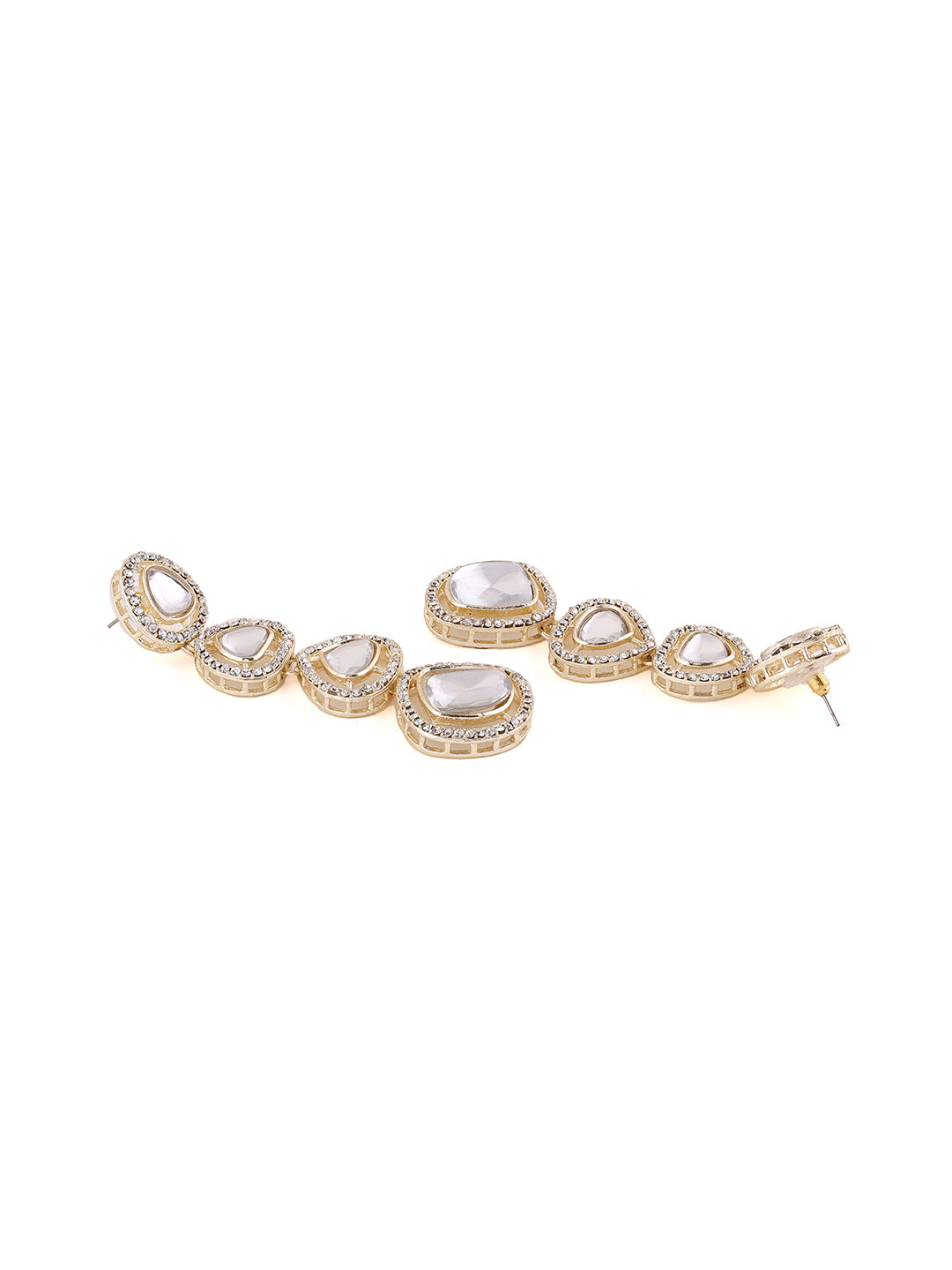 Priyaasi Drop Gold Plated Kundan Earrings