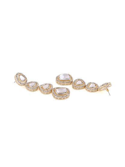 Priyaasi Drop Gold Plated Kundan Earrings