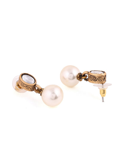 Priyaasi Kundan Pearl Drop Earrings