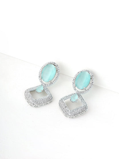 Priyaasi AD Blue Drop Earrings