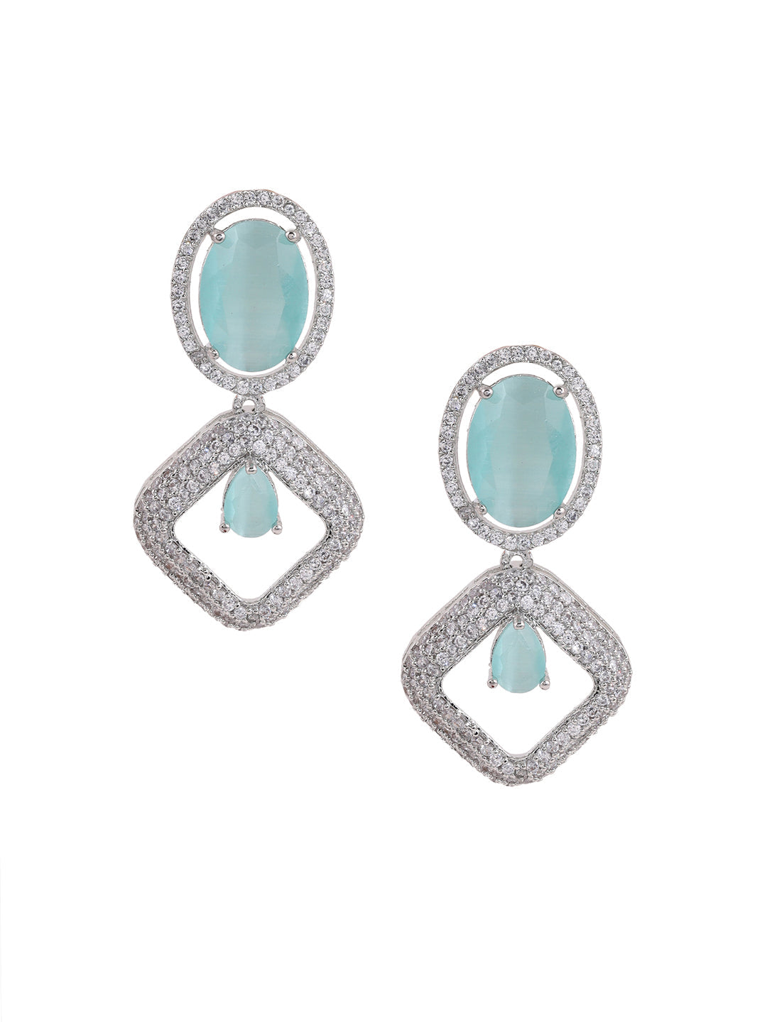 Priyaasi AD Blue Drop Earrings