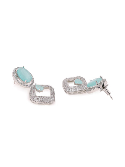 Priyaasi AD Blue Drop Earrings