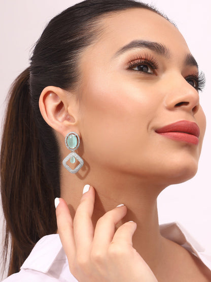 Priyaasi AD Blue Drop Earrings