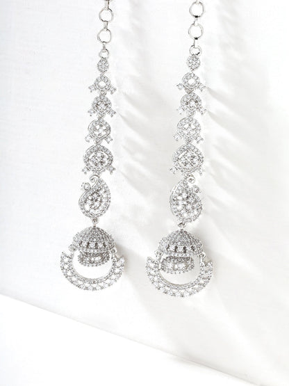 Priyaasi AD Silver Floral Jhumkis