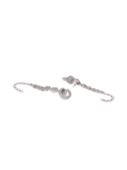 Priyaasi AD Silver Floral Jhumkis