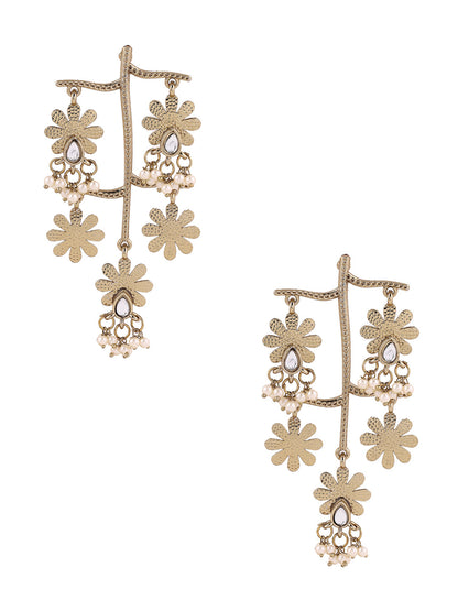 Priyaasi Floral Statement Gold Plated Earrings